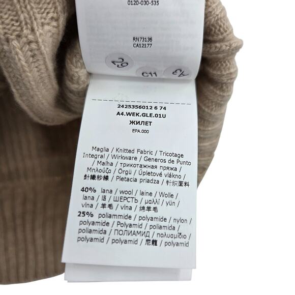 MAXMARA WEEKEND NEW SMALL CREW NECK KNIT KANGAROO POCKET SLEEVELESS SWEATER - Picture 5 of 6